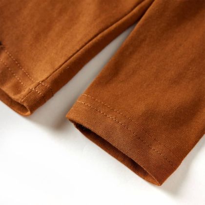 Детска тениска с дълъг ръкав, коняк, 104