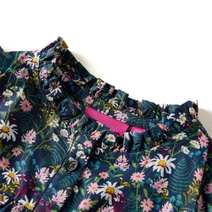 Детска рокля с дълъг ръкав, тъмносиня, 128