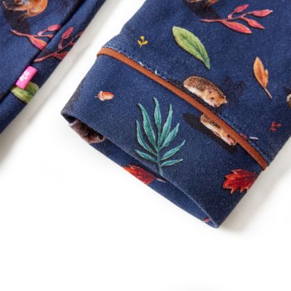 Детска рокля с дълъг ръкав, тъмносиня, 128