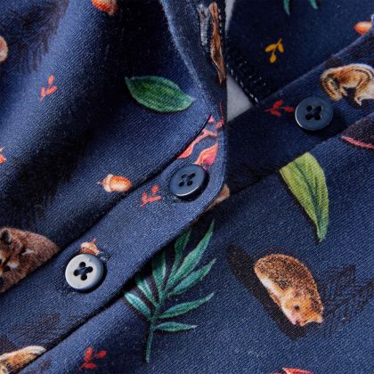 Детска рокля с дълъг ръкав, тъмносиня, 128