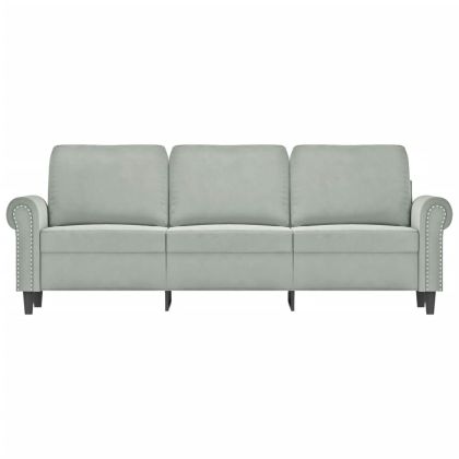3-местен диван, светлосив, 180 см, кадифе