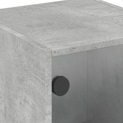 Нощни шкафчета със стъклени врати 2 бр бетонно сиво 35x37x42 см