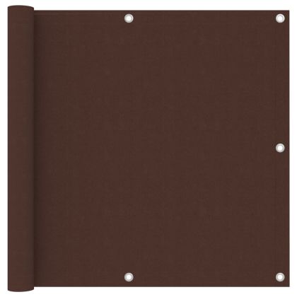 Балконски параван, кафяв, 90x600 см, оксфорд плат