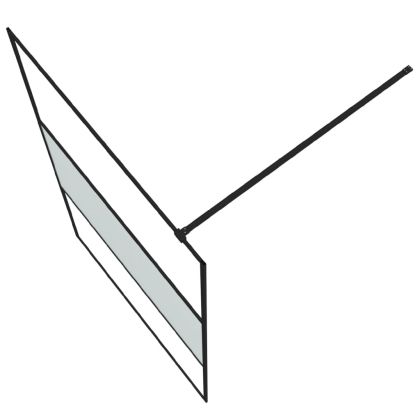 Параван за баня черен 115x195 см наполовина матирано ESG стъкло