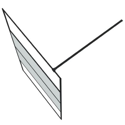 Параван за баня черен 115x195 см наполовина матирано ESG стъкло