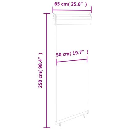 Вертикална тента за балкон, 65x250 см, сива