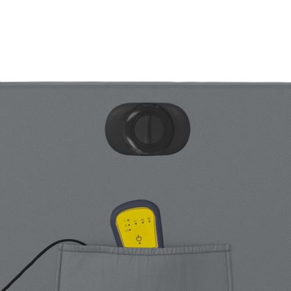 Електрически изправящ масажен реклайнер стол, сив, еко кожа