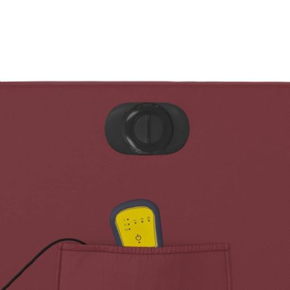 Електрически масажен накланящ стол виненочервен изкуствена кожа