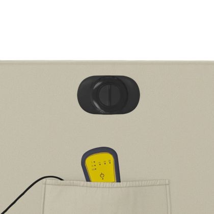 Електрически масажен реклайнер стол, кремав, изкуствена кожа