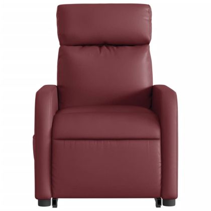 Изправящ масажен наклоняем стол, виненочервен, изкуствена кожа