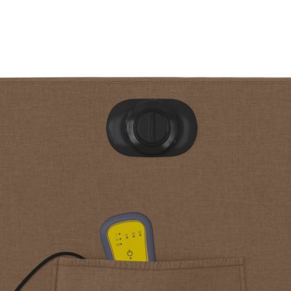 Електрически изправящ масажен реклайнер стол кафяв текстил