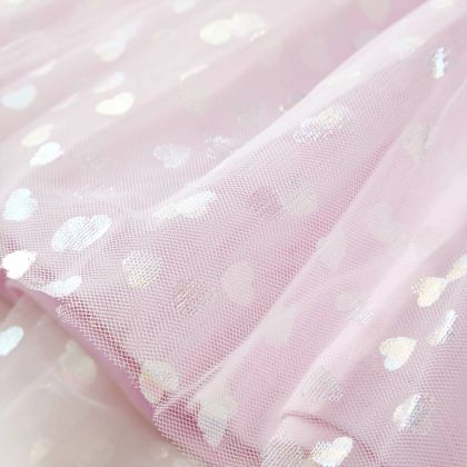 Детска рокля с волани, светлорозова, 104