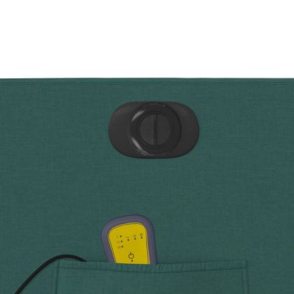 Електрически изправящ масажен реклайнер стол тъмнозелен текстил