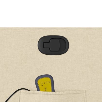 Изправящ масажен реклайнер стол, кремав, текстил