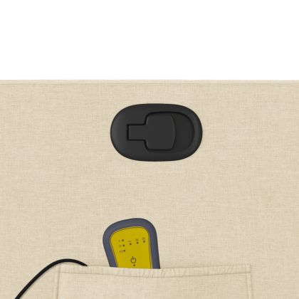 Изправящ масажен реклайнер стол, кремав, текстил