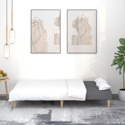 2-местно разтегателно канапе, тъмносиво, текстил