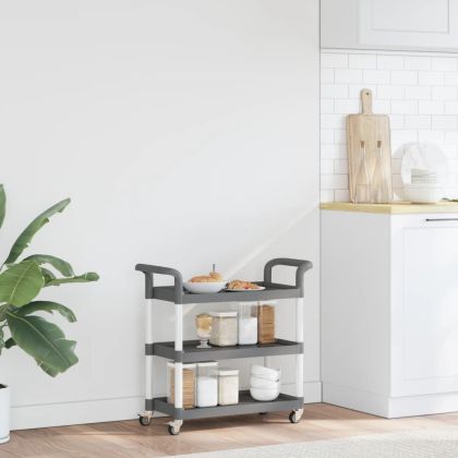 Количка на 3 нива, сива, 77x34x72 см, алуминий