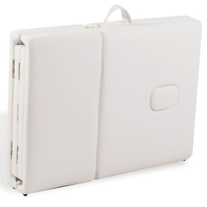 Алуминиева масажна кушетка с 4 зони, цвят: кремаво-бял