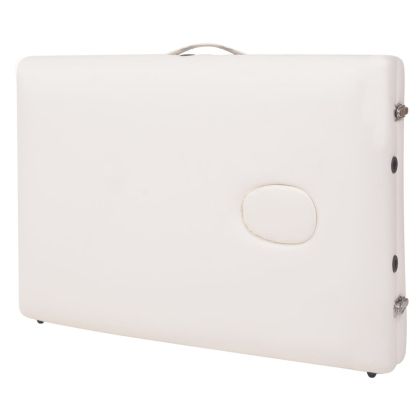 Сгъваема масажна кушетка с 3 зони, 10 см плътен пълнеж, бяла