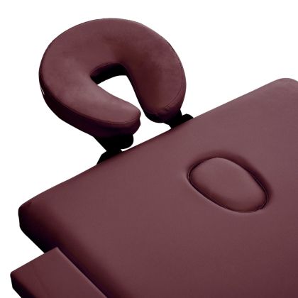 Сгъваема масажна кушетка, 2 зони, алуминий, виненолилава