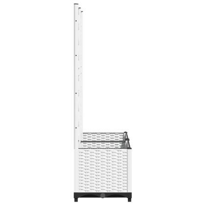 Градински сандък с пергола, бял, 80x40x136 см, PP