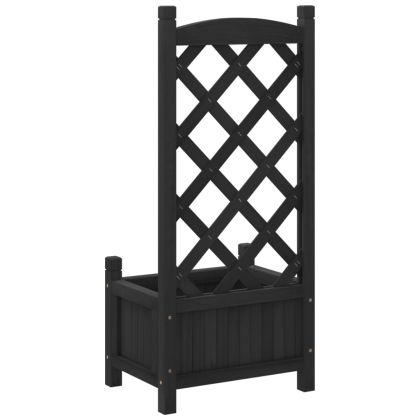 Кашпа с пергола, черно, масивна ела