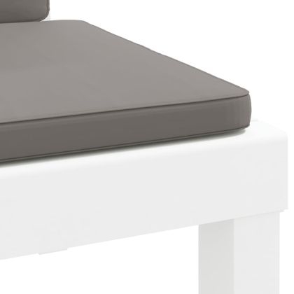 Градински лаундж комплект от 3 части с възглавници бял PP