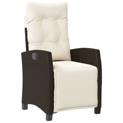 Градински комплект с възглавници 5 части кафяв полиратан