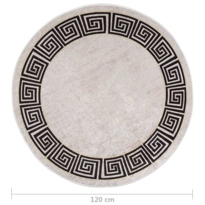 Килим, миещ се, φ120 см, светлобежов