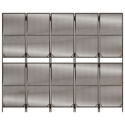 Параван за стая, 5 панела, бежов, полиратан