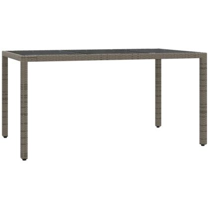 Градински трапезен комплект 7 части с възглавници сив полиратан