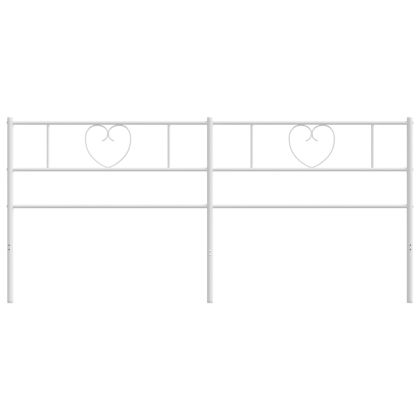 Метална резервна табла за легло, бяла, 193 см