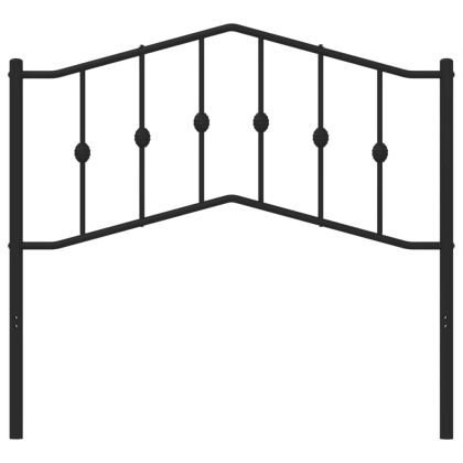 Метална резервна табла за легло, черна, 100 см