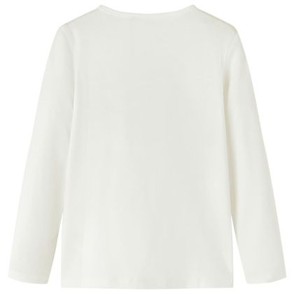 Детска тениска с дълъг ръкав, екрю, 116
