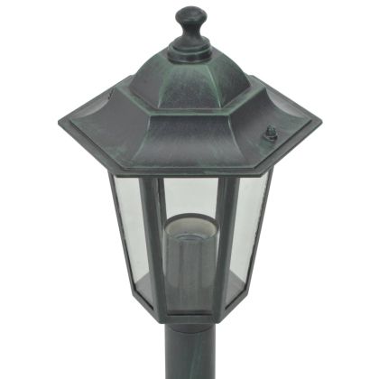 Градински стълбове, 6 бр, E27, 110 см, алуминий, тъмнозелено