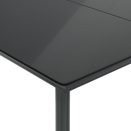 Градински трапезен комплект 5 части с възглавници сив полиратан