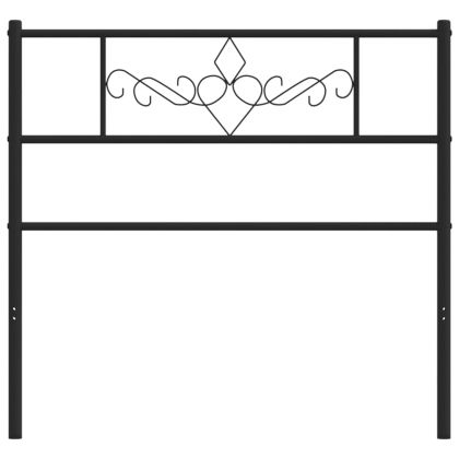 Метална резервна табла за легло, черна, 100 см