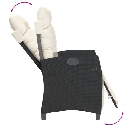 Градински трапезен комплект възглавници 5 части черен полиратан