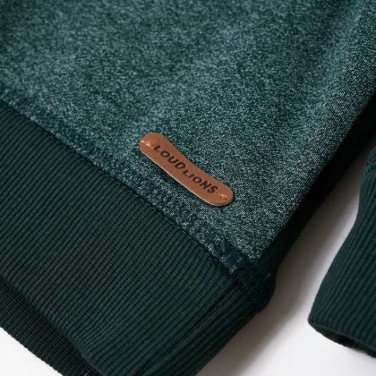 Детски суитшърт с качулка, тъмнозелен, 140