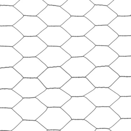Кокошкарска мрежа, стомана с PVC покритие, 25х0,5 м, сива