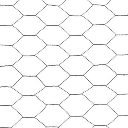 Кокошкарска мрежа, стомана с PVC покритие, 25х1,2 м, сива