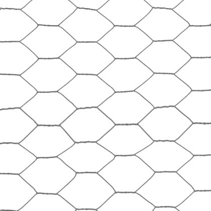 Кокошкарска мрежа, стомана с PVC покритие, 25х1,5 м, сива