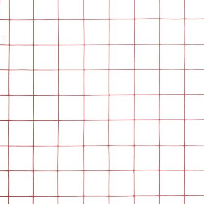 Кокошкарска мрежа, стомана с PVC покритие, 10x1 м, червена