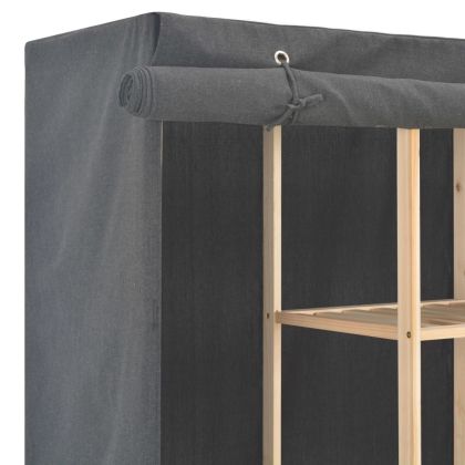 Гардероб, сив, 173x40x170 см, текстил