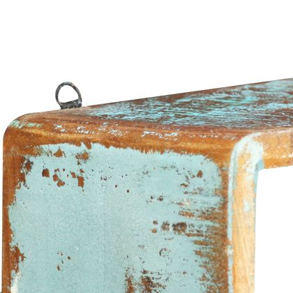 Кубични рафтове за стена, 3 части, регенерирано дърво масив