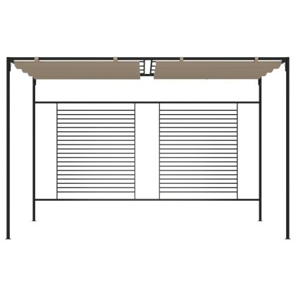 Шатра с прибиращ се покрив, 3x4x2,3 м, сива, 180 г/м²