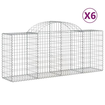 Габионни кошници арка 6 бр 200x50x80/100 см поцинковано желязо