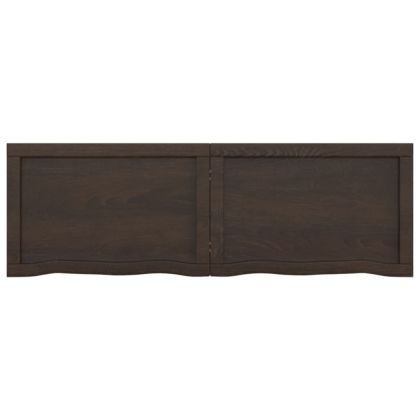 Плот за маса тъмнокафяв 120x40x(2-6) см обработен масивен дъб