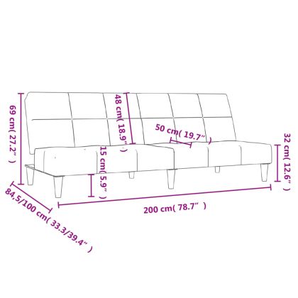 2-местно разтегателно канапе, текстил