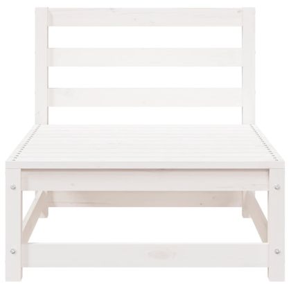 Градински диван, 3-местен, бял, бор масив